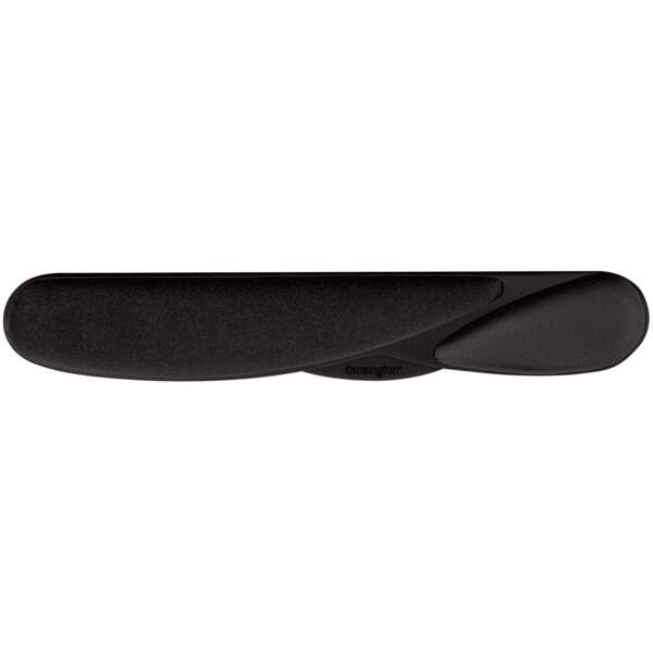 A black rectangular foam wrist rest with a black cover.