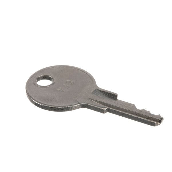 A Traulsen key for refrigeration equipment on a white background.