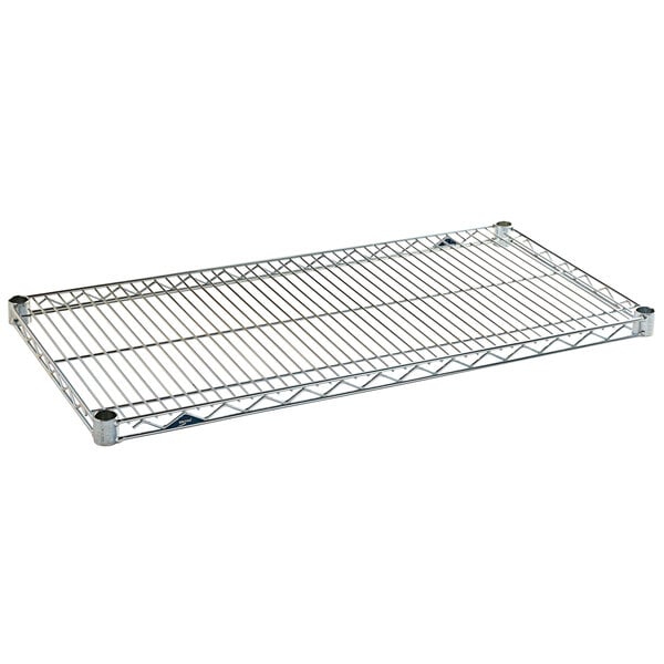 A Metro Super Erecta Brite wire shelf with metal rods.
