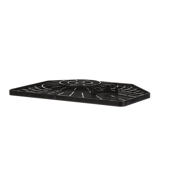 A black plastic Multiplex dispense grate with a circular design.