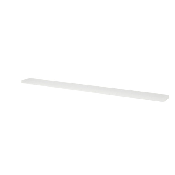 A white rectangular Hussmann honeycomb shelf with a long white strip.