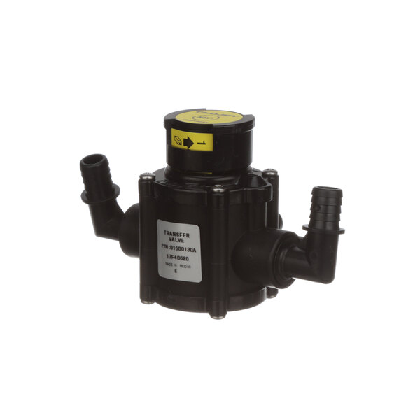 a black transfer valve with two valves