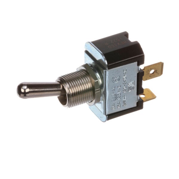 A Mannhart toggle switch with a black handle.