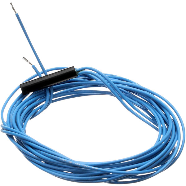 A blue wire with a black plug on the end for a Carpigiani soft serve machine.