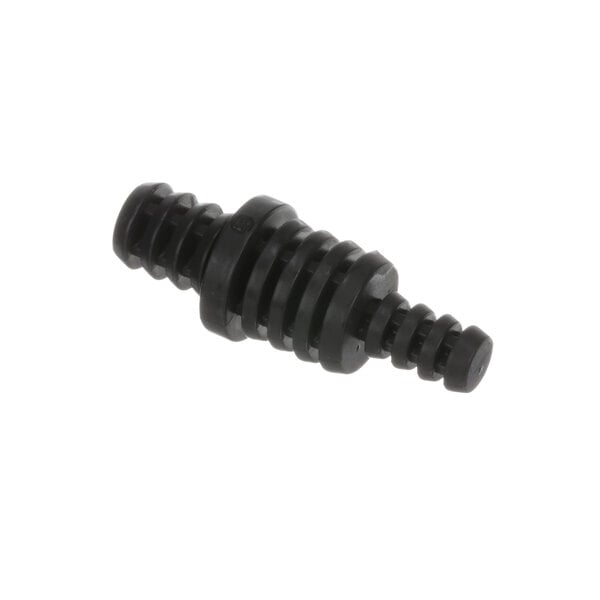 A black plastic Lancer tube plug with a round end.