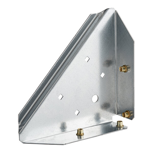 A metal Vollrath bracket with two holes on it.