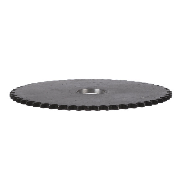 A black circular Champion sprocket with a hole in the center.