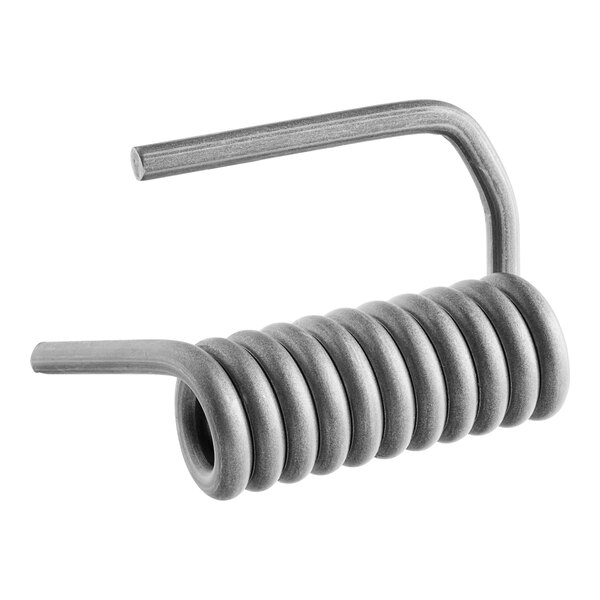 A close-up of the black metal spring on a Henny Penny spring-lid hinge.