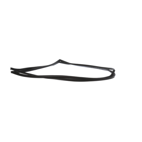 A black refrigerator gasket with a black plastic window seal.