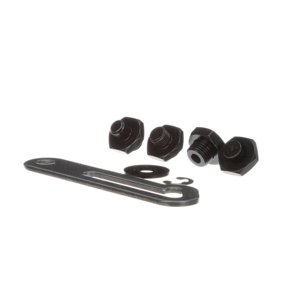 A black nut and bolt kit for a Styleline bottom hinge.