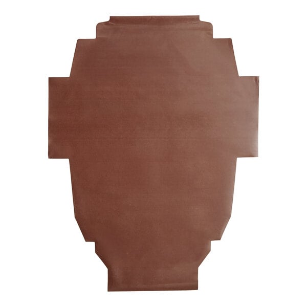 A brown paper bag with a white piece of paper inside.