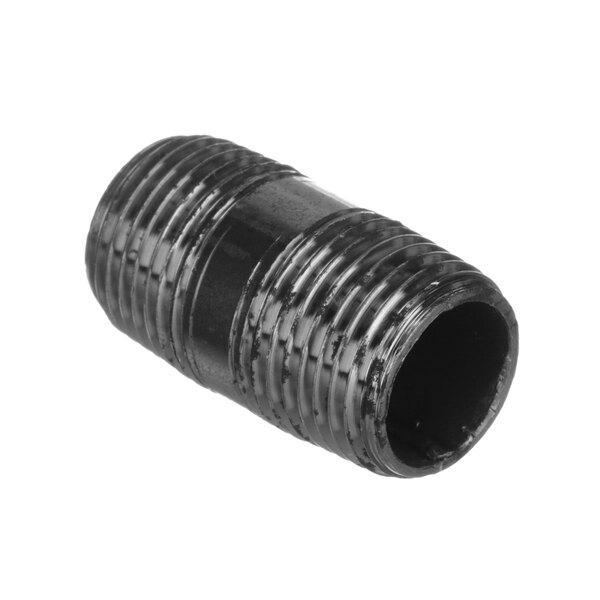 a black pipe with a white background