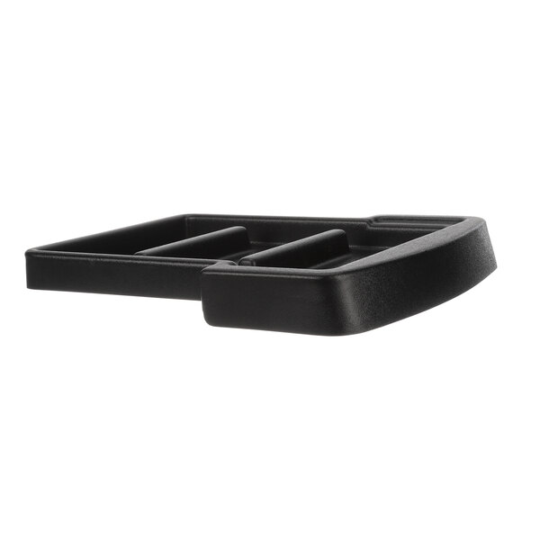 a black rectangular object with three sections