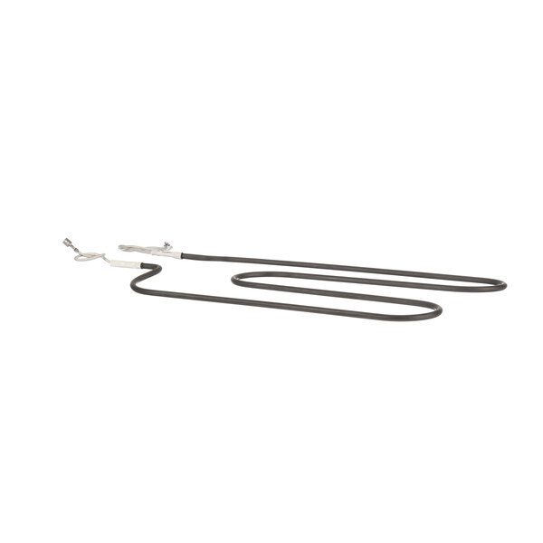 A close-up of a Duke 222934 heating element with black wires.