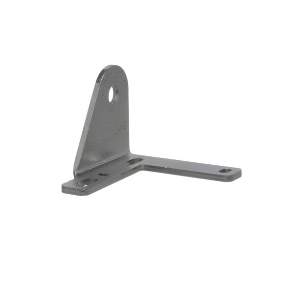 A Kelvinator Upper Threaded RH Hinge with screws. A metal bracket with a hole in the middle.