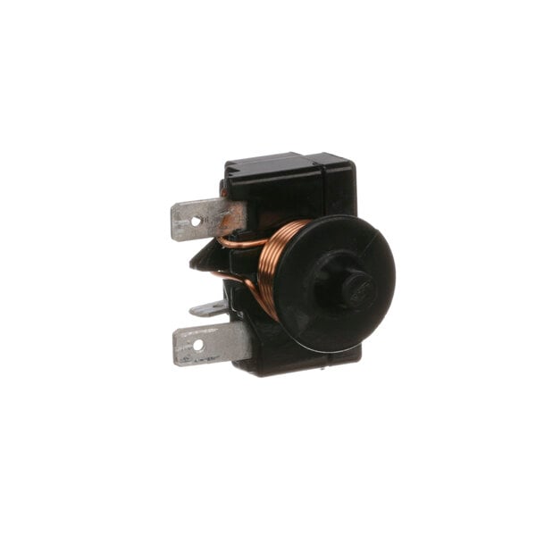 A black and copper Duke Start Relay with a black plastic cover.