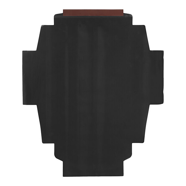 A black rectangular object with a white background.