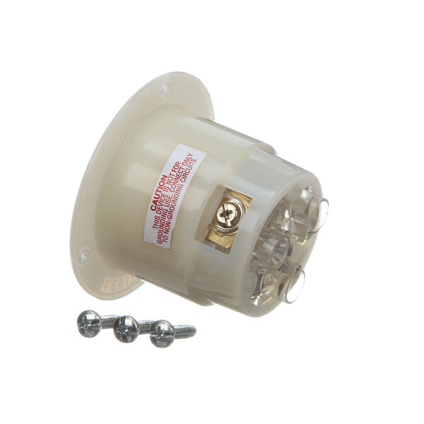 A white Gold Medal receptacle kettle with a screw and screws.