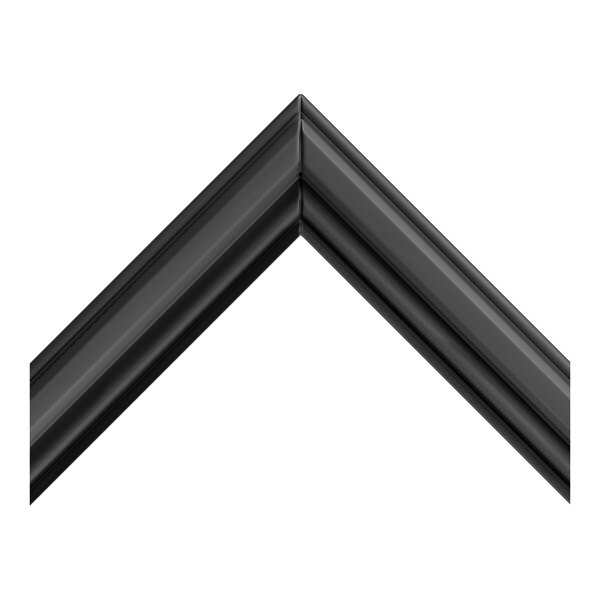 A black, angled, grooved frame or gasket segment shown against a white background.