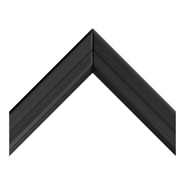 A black, L-shaped corner piece with a smooth, slightly glossy surface, resembling a gasket or frame segment.