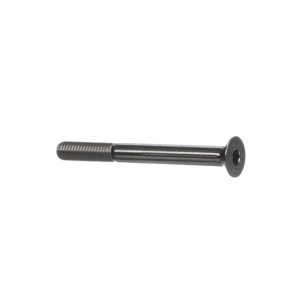 A close-up of a Blodgett M6 X 20 Insex screw with a black head.