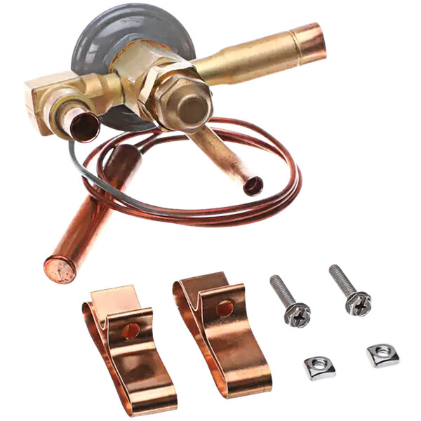 A close-up of a ColdZone copper expansion valve.