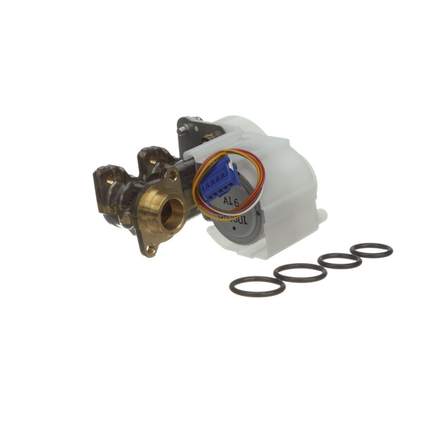 A Rinnai by-pass valve kit with a rubber seal and a ring.