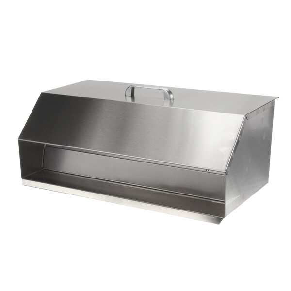 A silver metal box with a handle (the Gaylord 12791 Extractor) on a counter.