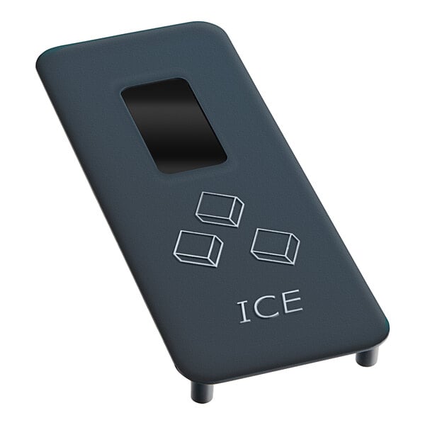 A rectangular white Scotsman ice sensor cover with a square window.