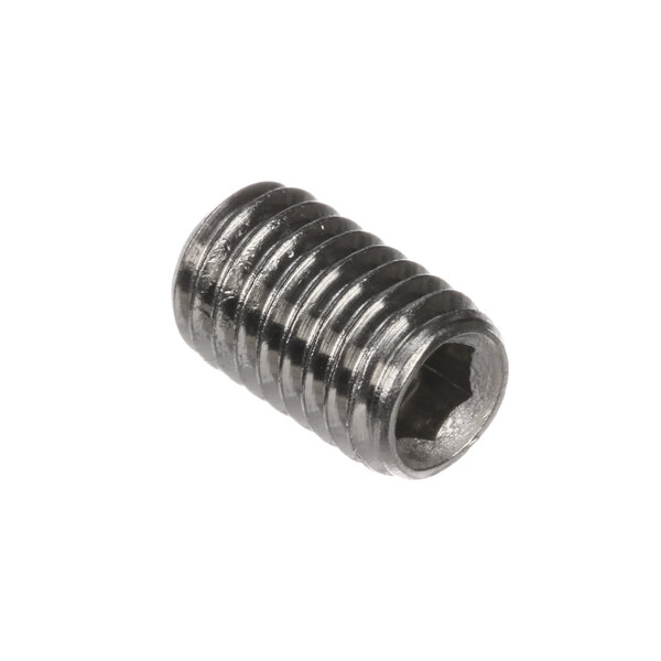 A close-up of a black Hobart screw.