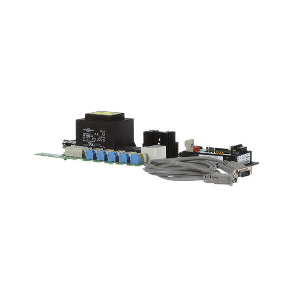 A black Rpi Industries Straktronic control kit computer board with a power supply and cable.