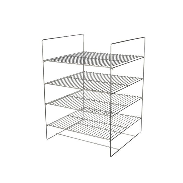 a wire rack with shelves