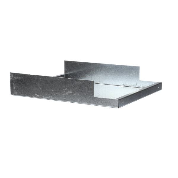 A metal tray with a clear cover and two compartments.