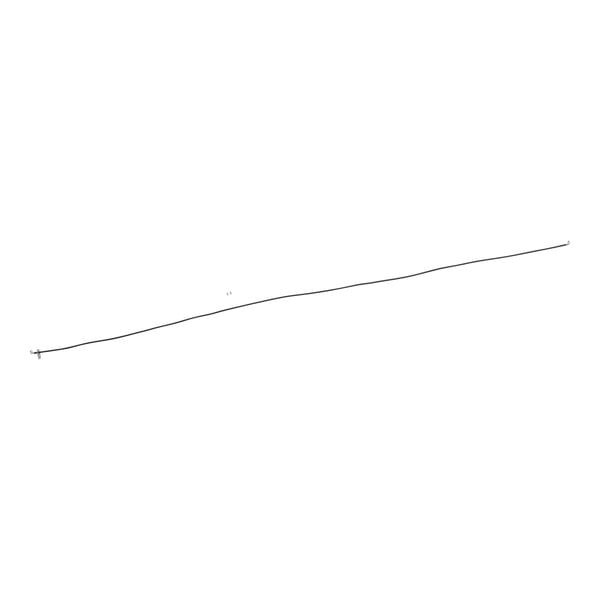 A long black wire with a black line on a white background.