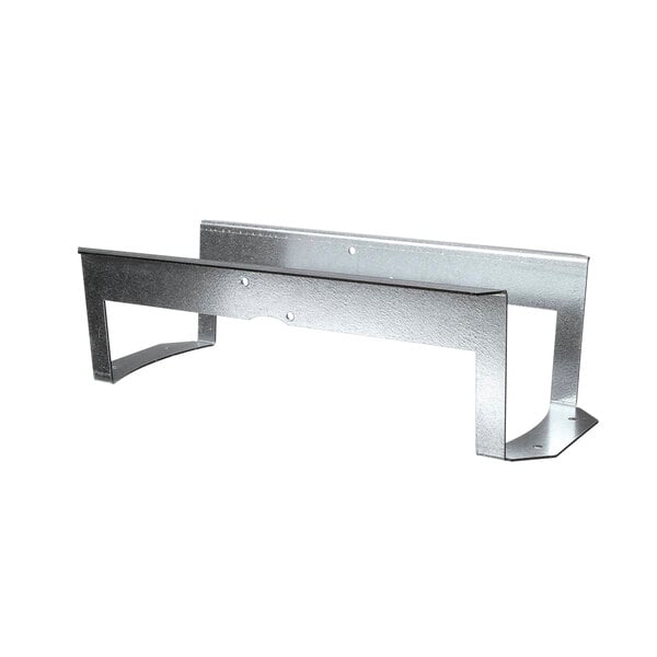 A metal bracket with two holes on it.