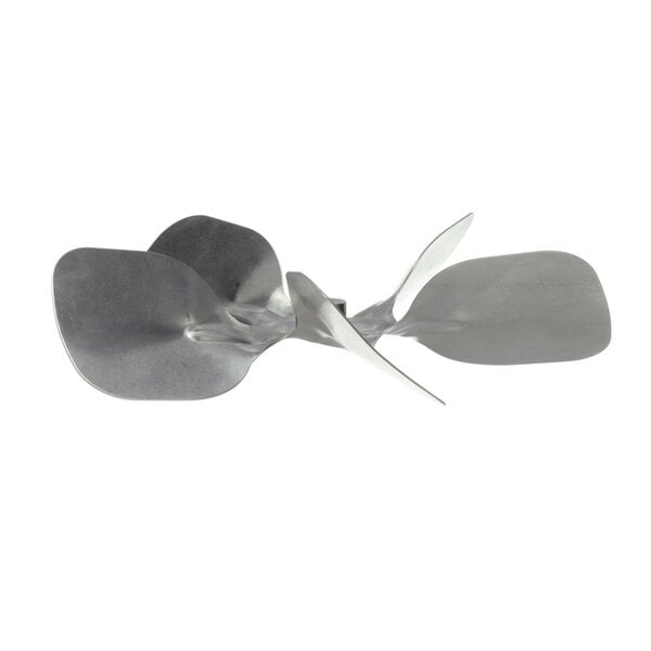 A close-up of the blades on a Hussmann 112650 fan motor.