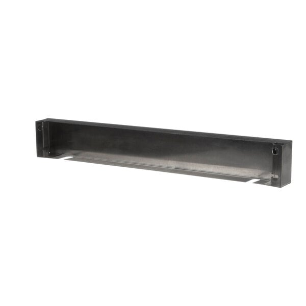 A black metal rectangular American Range kick plate.