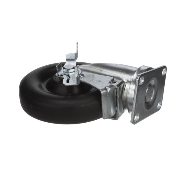 A BevLes 5" caster wheel with a brake.