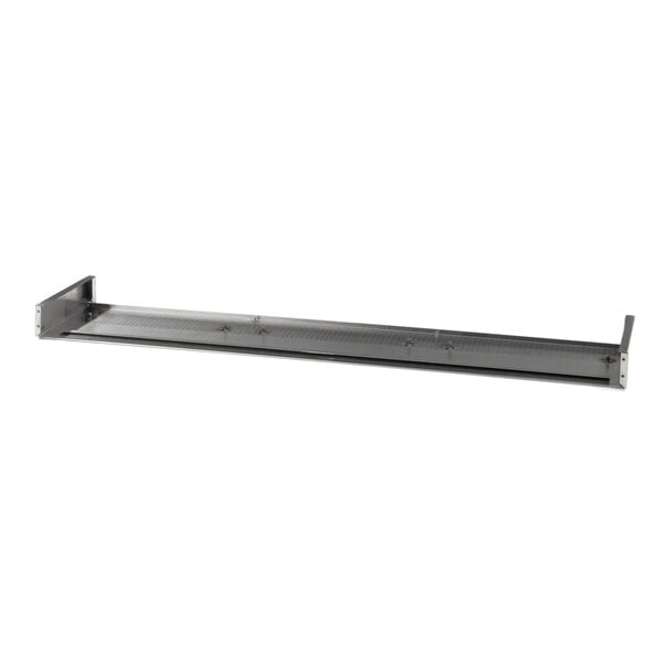 A grey metal rectangular Frymaster fluecap shelf.