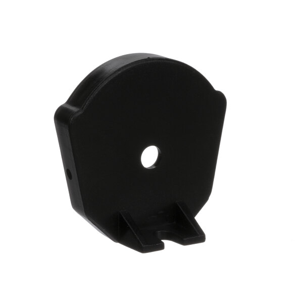 a black plastic object with a hole