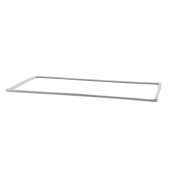 A white metal rectangular frame with a handle on it.