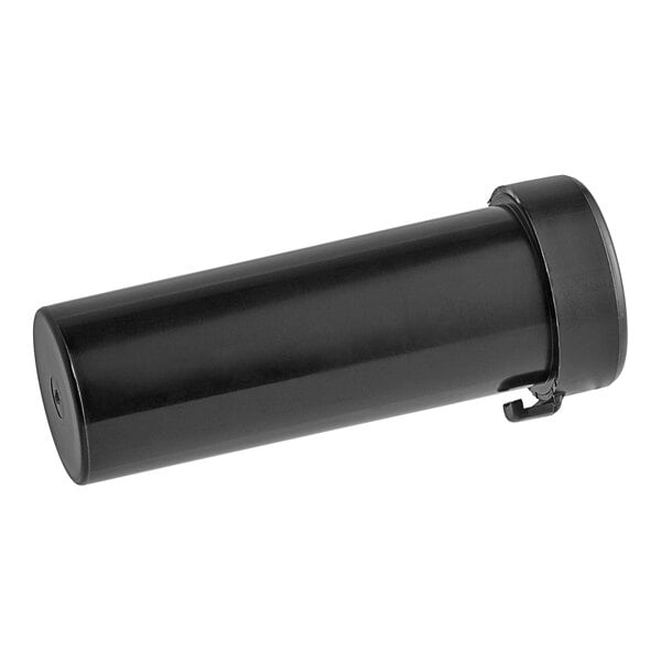 A black plastic cylinder with a black cap.