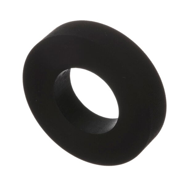 A black rubber ring with a hole in it.