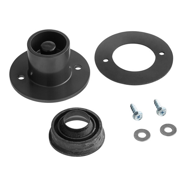 A black rubber seal and hardware kit with a round center for a Manitowoc Ice machine.