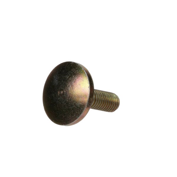 A close-up of a round metal Kelvinator leveling screw.