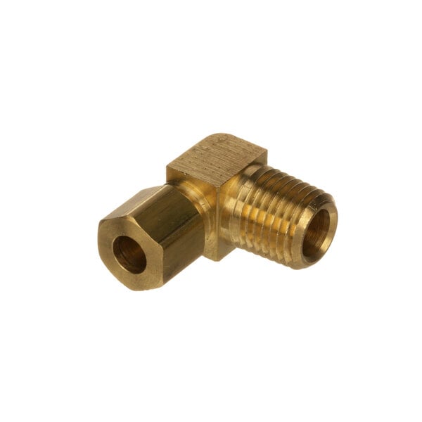 A Jackson brass pipe fitting with a nut.