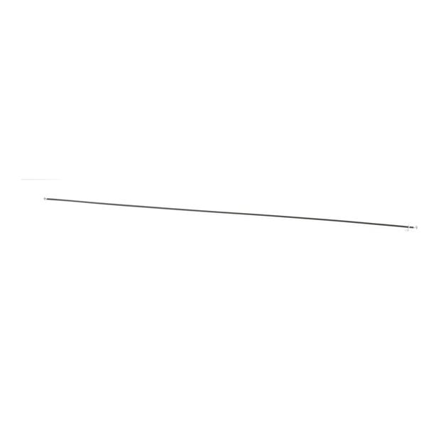 A long thin metal rod with a black handle.