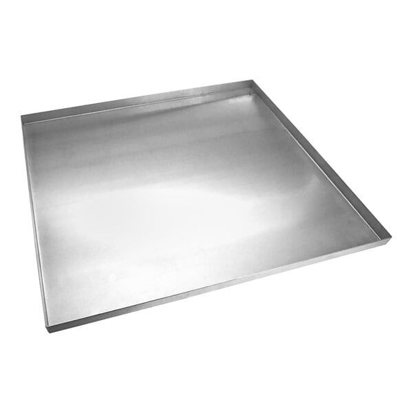 A stainless steel tray with metal covers.