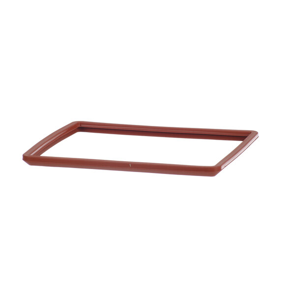 A brown rectangular gasket with a metal frame.