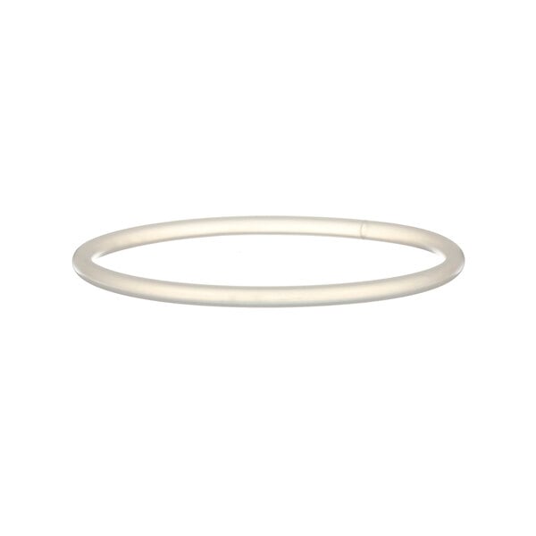A white oval gasket with a round shape on a white background.